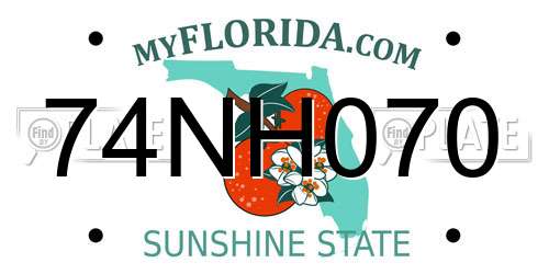 74NH070 Florida License Plate