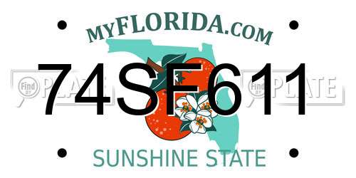 74SF611 Florida License Plate