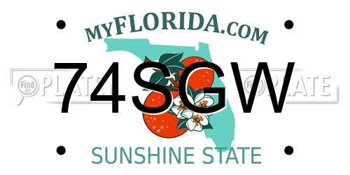 74SGW Florida License Plate