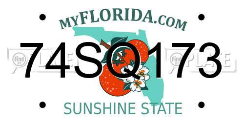 74SQ173 Florida License Plate