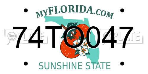 74TO047 Florida License Plate