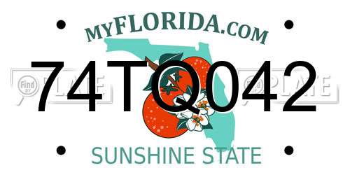 74TQ042 Florida License Plate