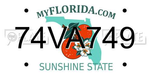74VA749 Florida License Plate