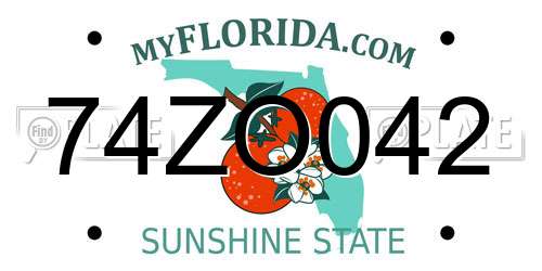 74ZO042 Florida License Plate