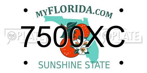 7500XC Florida License Plate