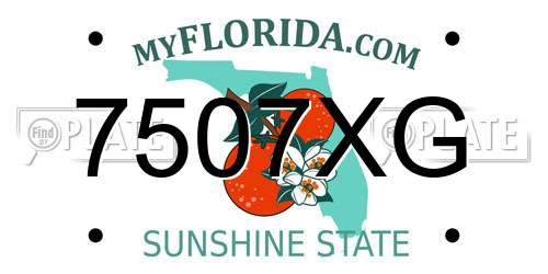 7507XG Florida License Plate