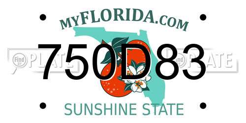 750D83 Florida License Plate