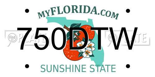 750DTW Florida License Plate