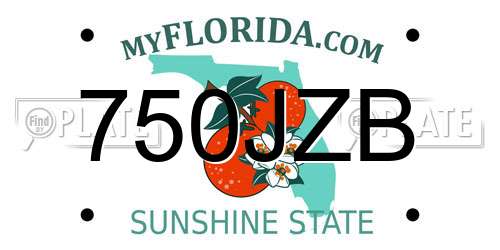 750JZB Florida License Plate