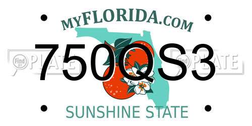750QS3 Florida License Plate