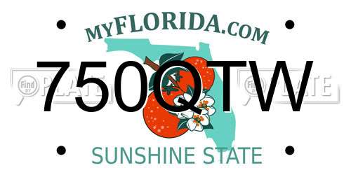 750QTW Florida License Plate