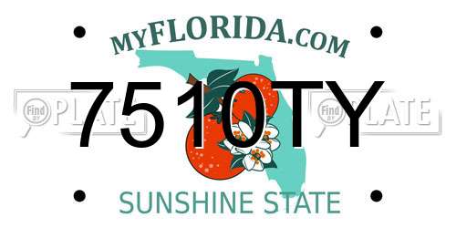 7510TY Florida License Plate