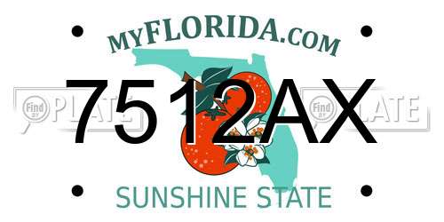 7512AX Florida License Plate