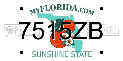 7515ZB Florida License Plate