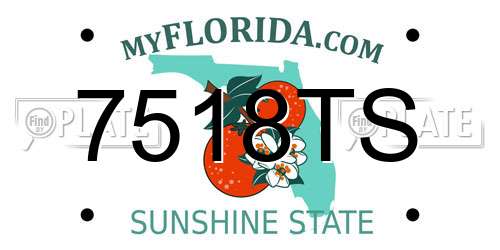 7518TS Florida License Plate
