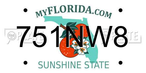 751NW8 Florida License Plate