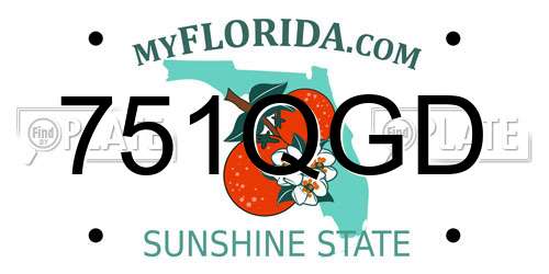 751QGD Florida License Plate