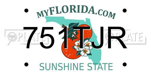 751TJR Florida License Plate