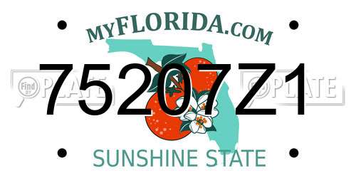 75207Z1 Florida License Plate