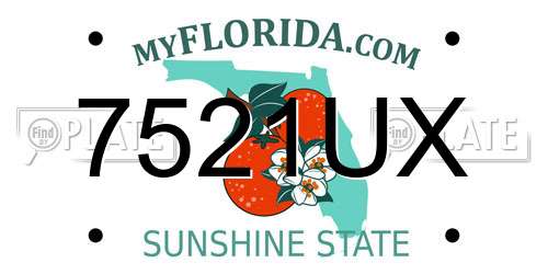 7521UX Florida License Plate