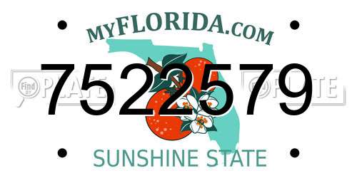 7522579 Florida License Plate