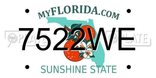 7522WE Florida License Plate