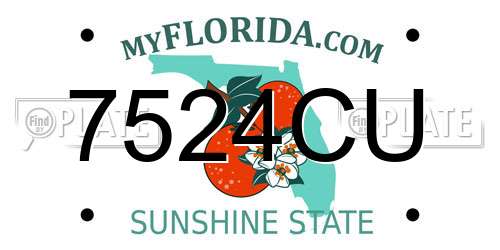 7524CU Florida License Plate