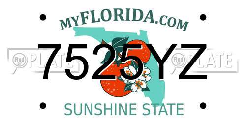 7525YZ Florida License Plate
