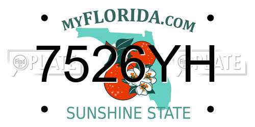 7526YH Florida License Plate
