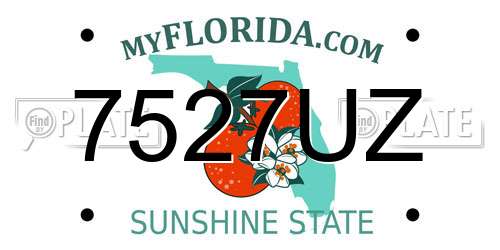7527UZ Florida License Plate