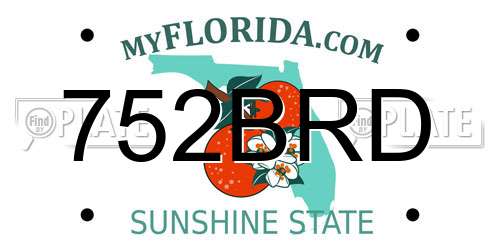 752BRD Florida License Plate