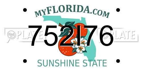 752I76 Florida License Plate