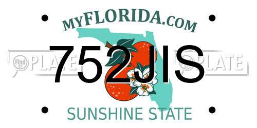 752JIS Florida License Plate