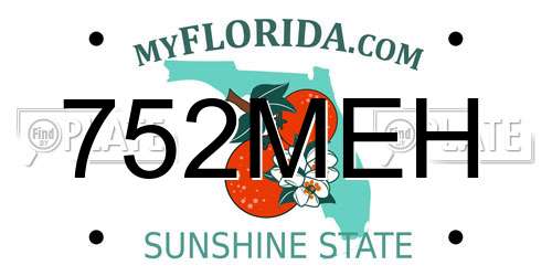 752MEH Florida License Plate