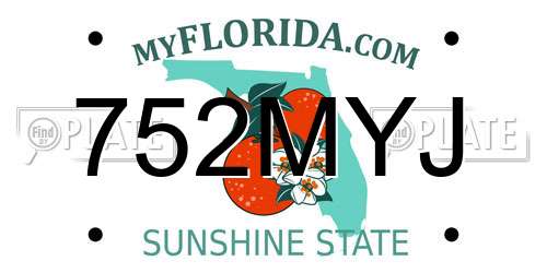 752MYJ Florida License Plate