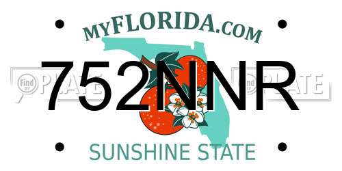 752NNR Florida License Plate