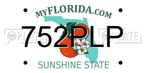752PLP Florida License Plate