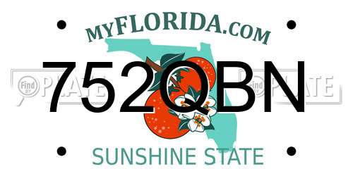 752QBN Florida License Plate