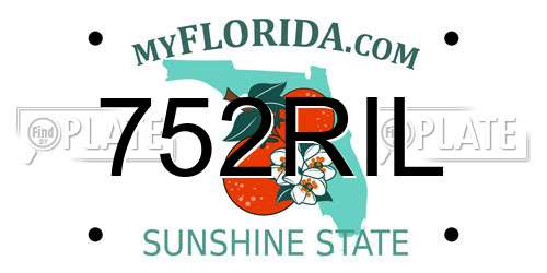 752RIL Florida License Plate