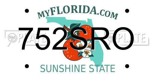 752SRO Florida License Plate