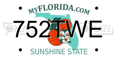 752TWE Florida License Plate