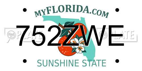 752ZWE Florida License Plate