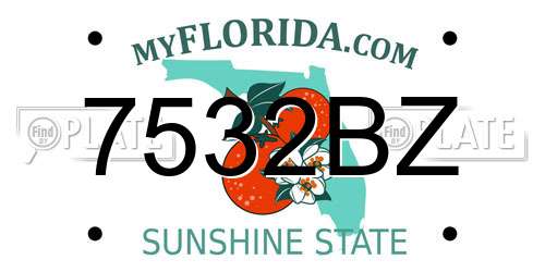 7532BZ Florida License Plate