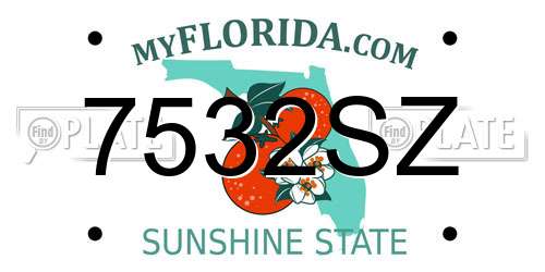 7532SZ Florida License Plate