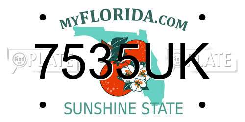 7535UK Florida License Plate