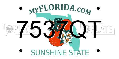 7537QT Florida License Plate