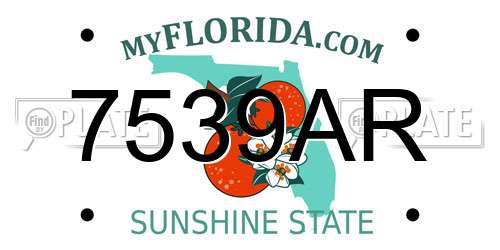 7539AR Florida License Plate