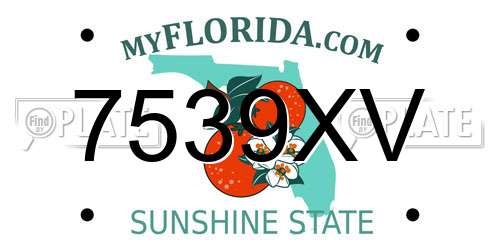 7539XV Florida License Plate