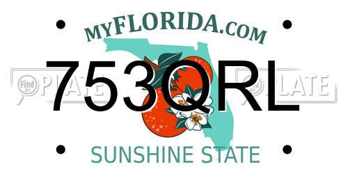 753QRL Florida License Plate