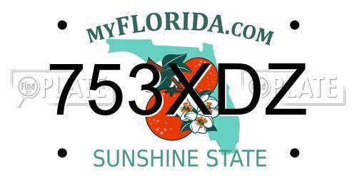 753XDZ Florida License Plate